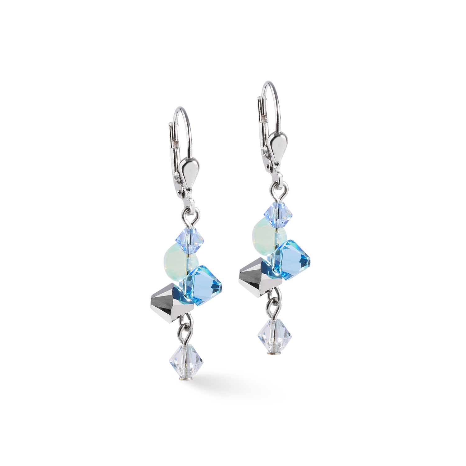 Ohrringe Dancing Crystals silber-blau