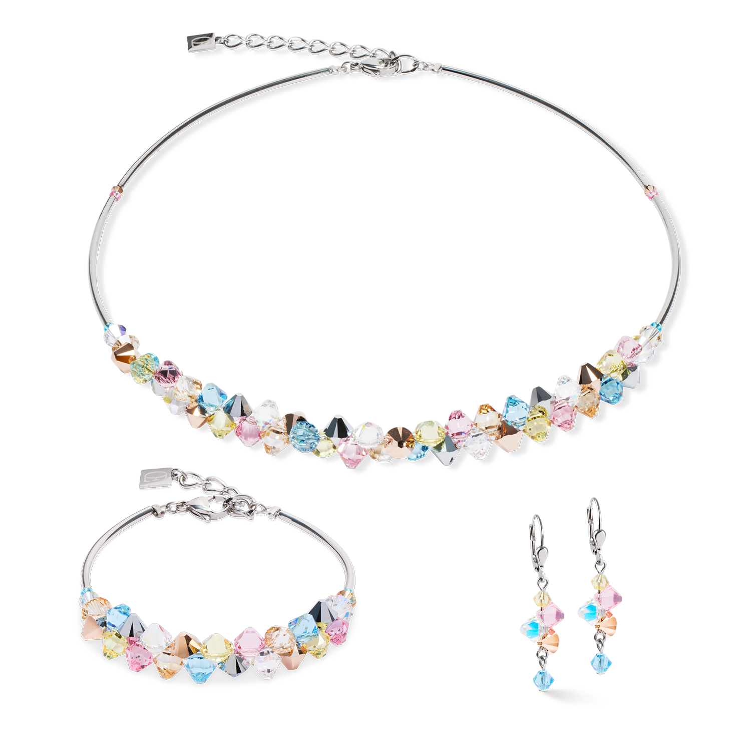 Armband Dancing Crystals silber-pastell