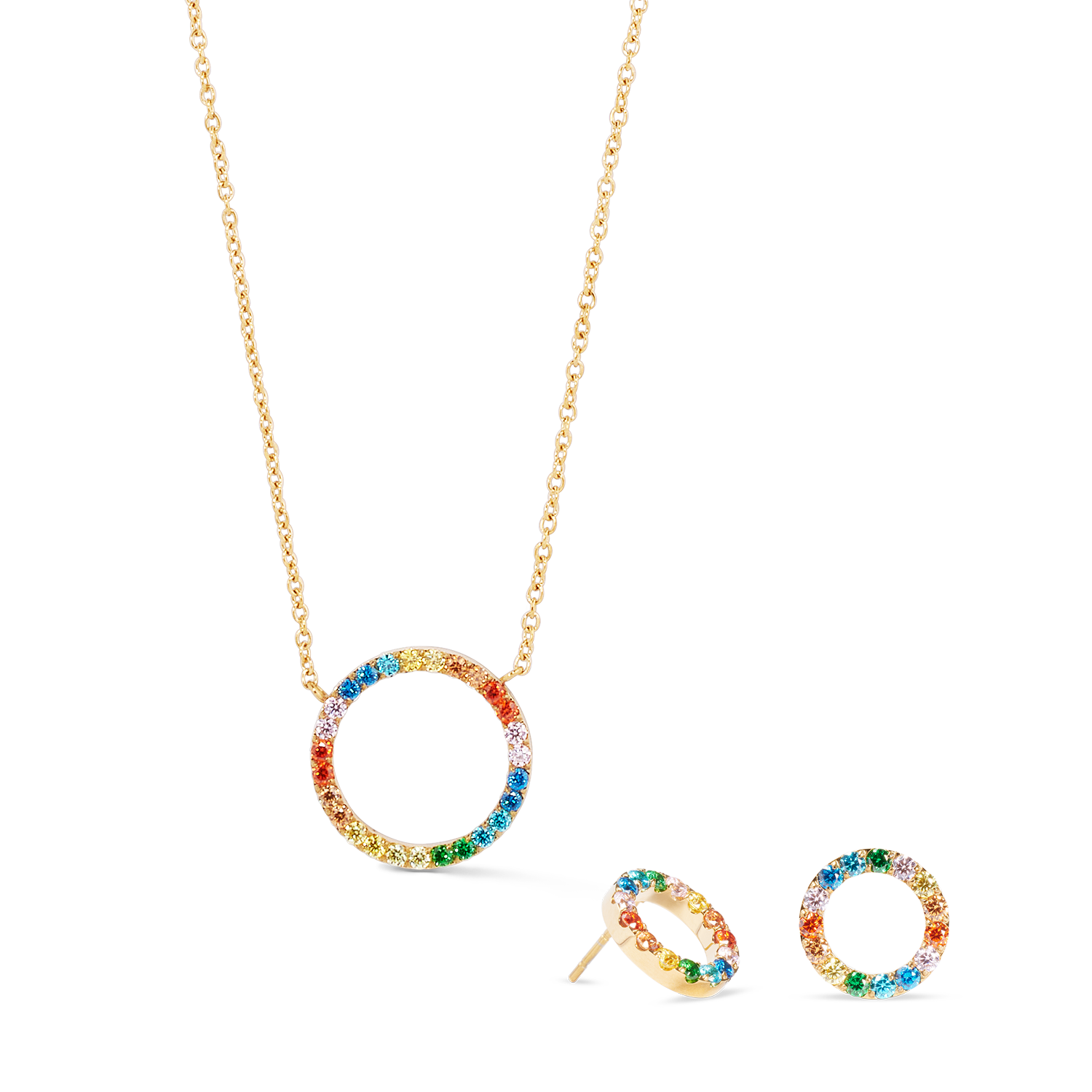 Halskette Sparkling Circle gold-multicolor