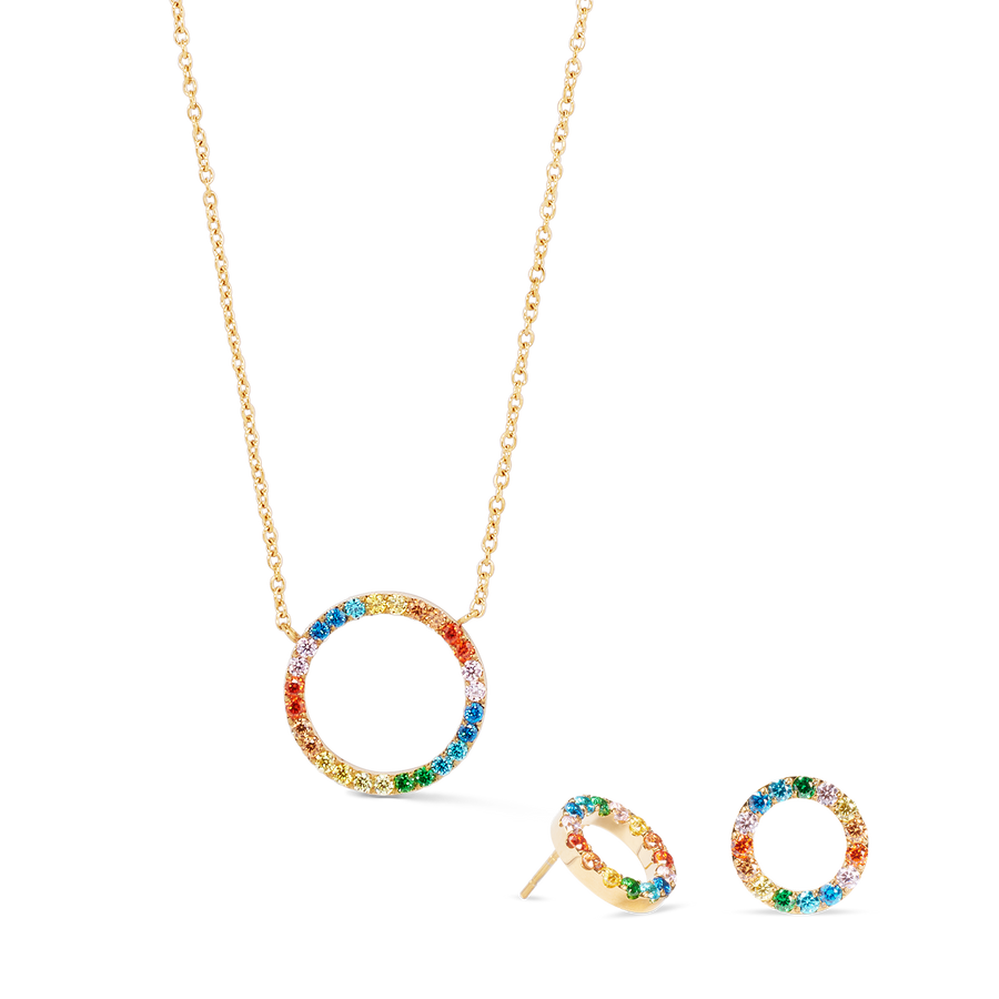 Halskette Sparkling Circle gold-multicolor