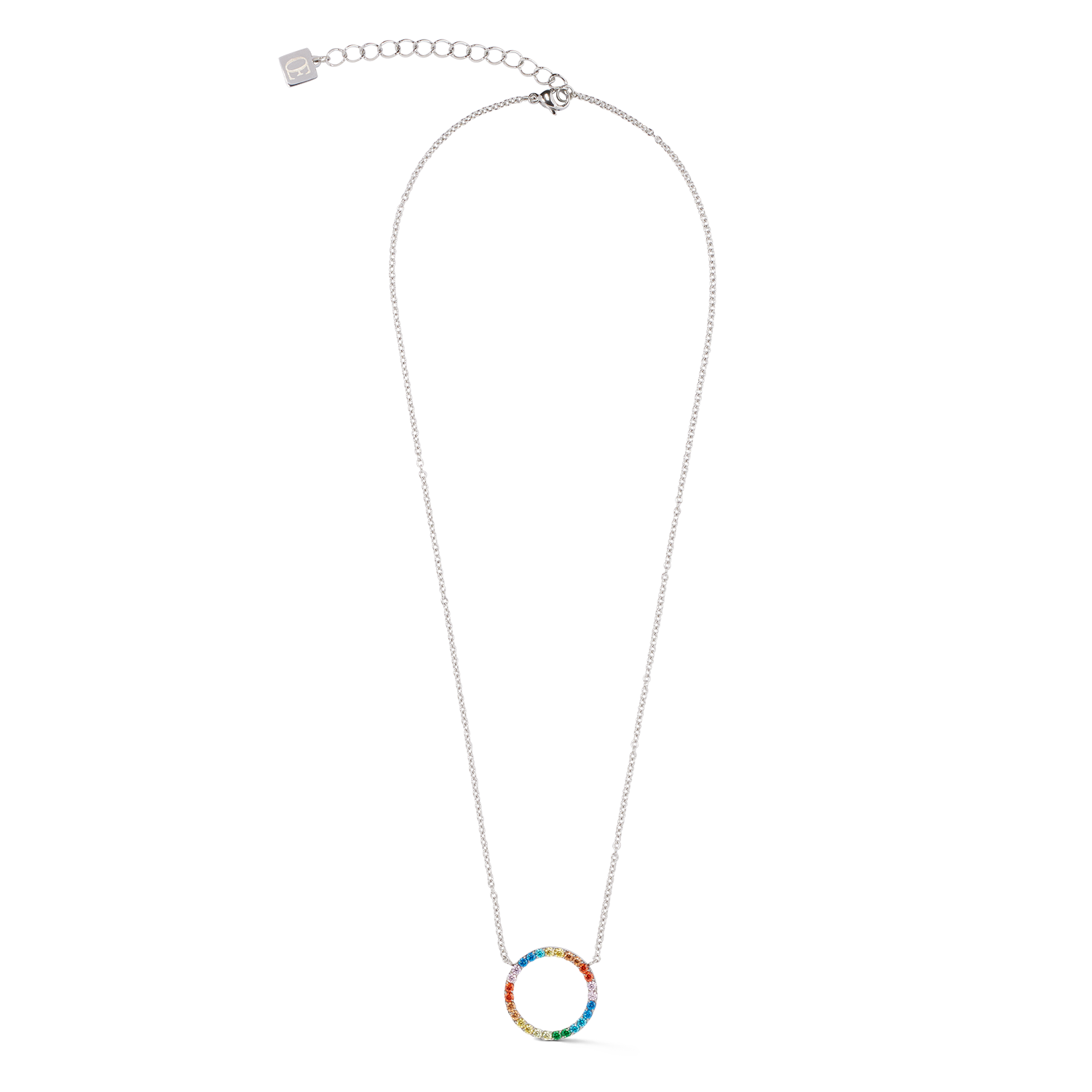 Halskette Sparkling Circle silber-multicolor