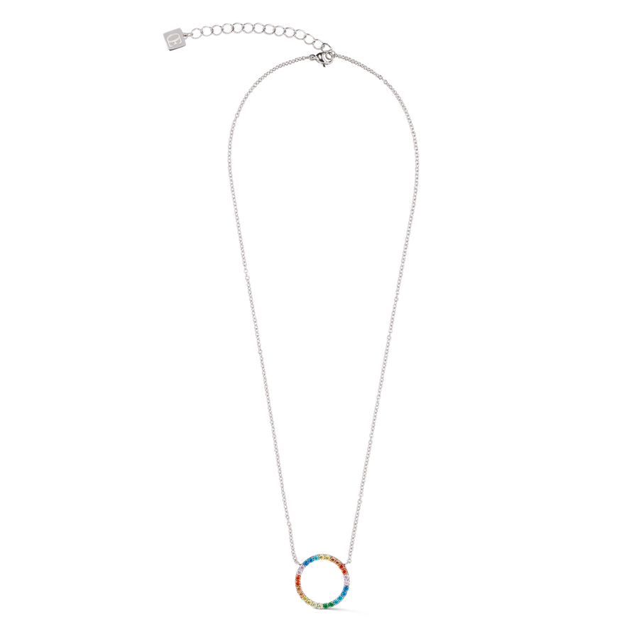 Halskette Sparkling Circle silber-multicolor