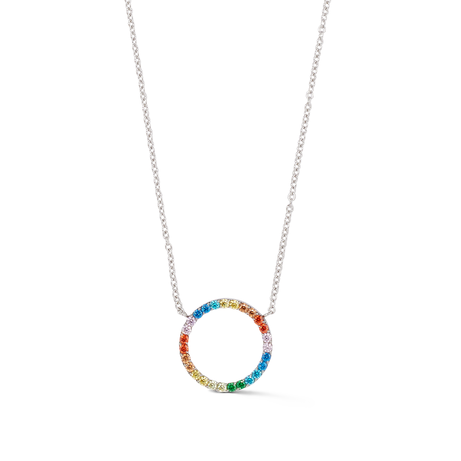 Halskette Sparkling Circle silber-multicolor