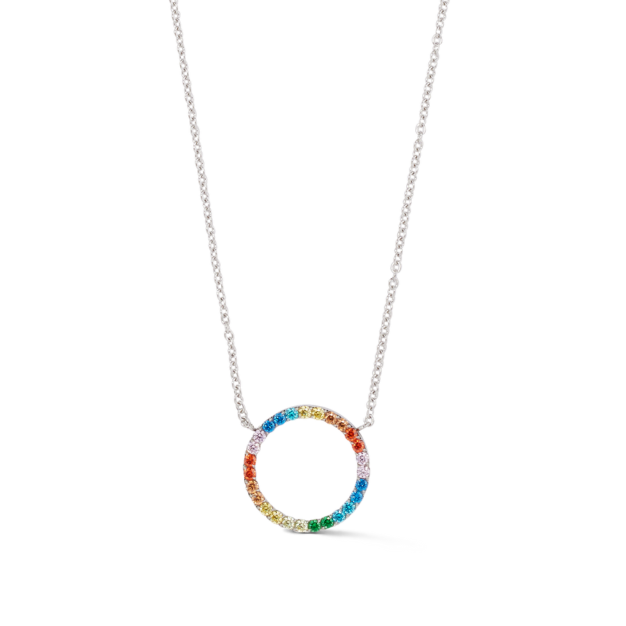 Halskette Sparkling Circle silber-multicolor