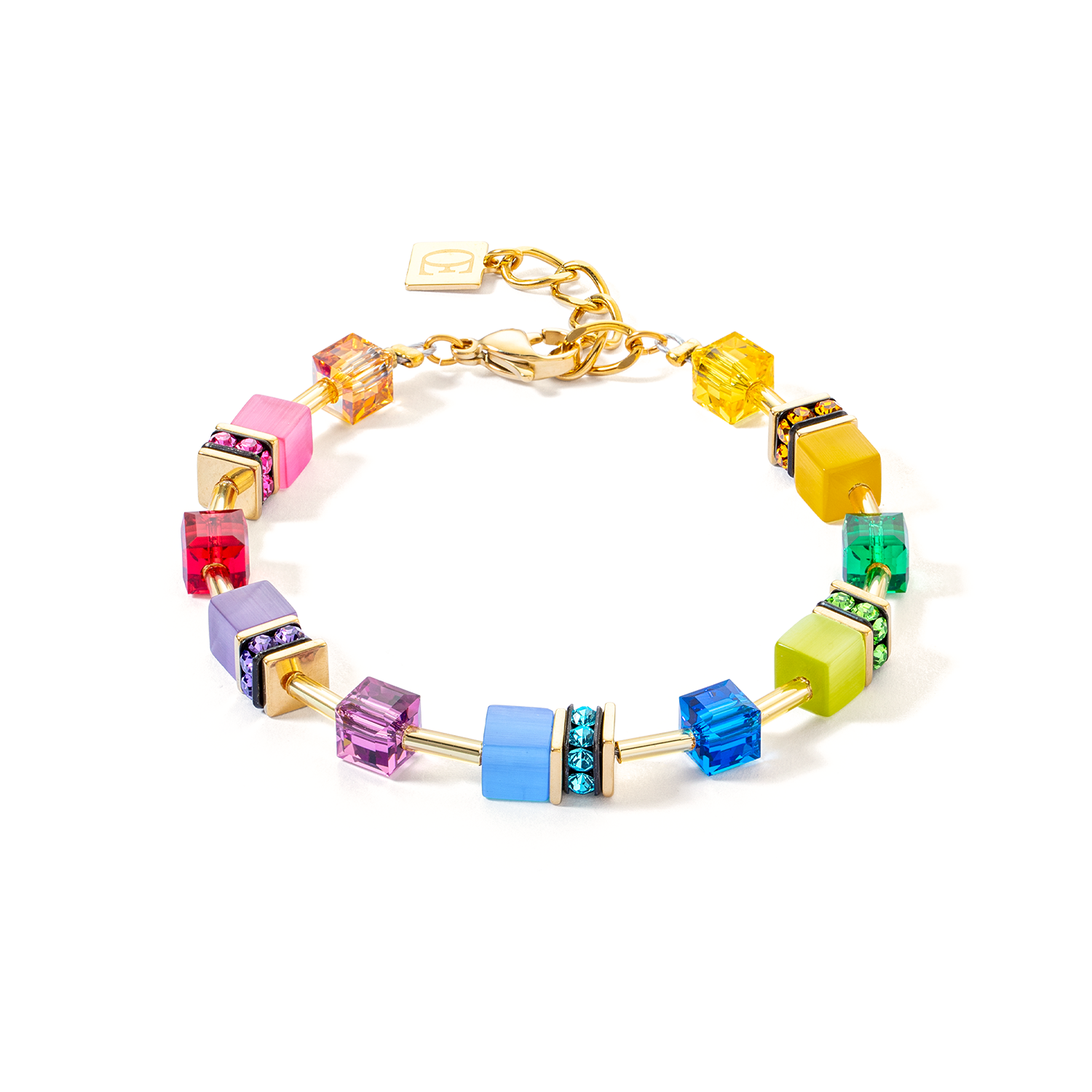 GeoCUBE® Iconic Layer Armband gold-rainbow