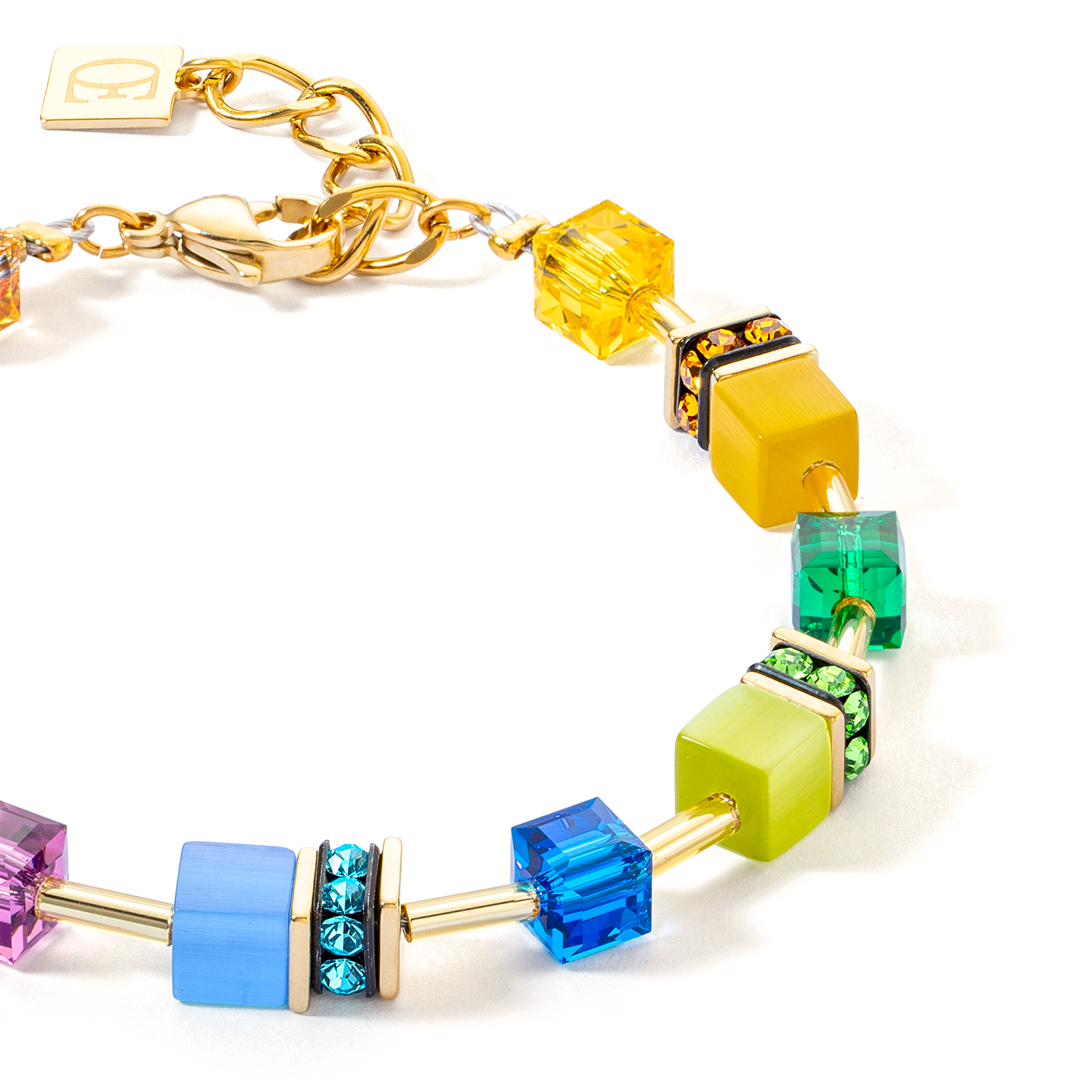 GeoCUBE® Iconic Layer Armband gold-rainbow