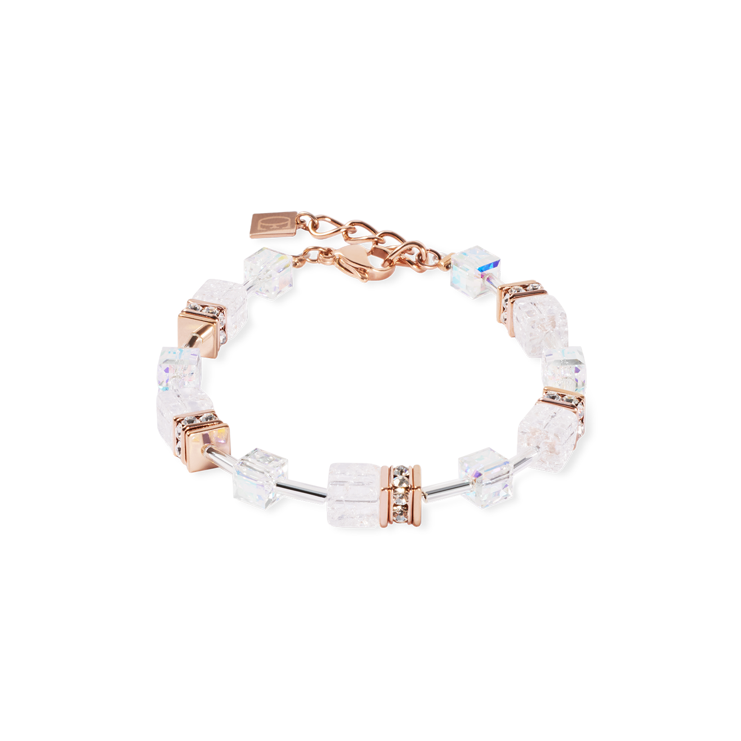 GeoCUBE® Iconic Nature Armband roségold-weiß