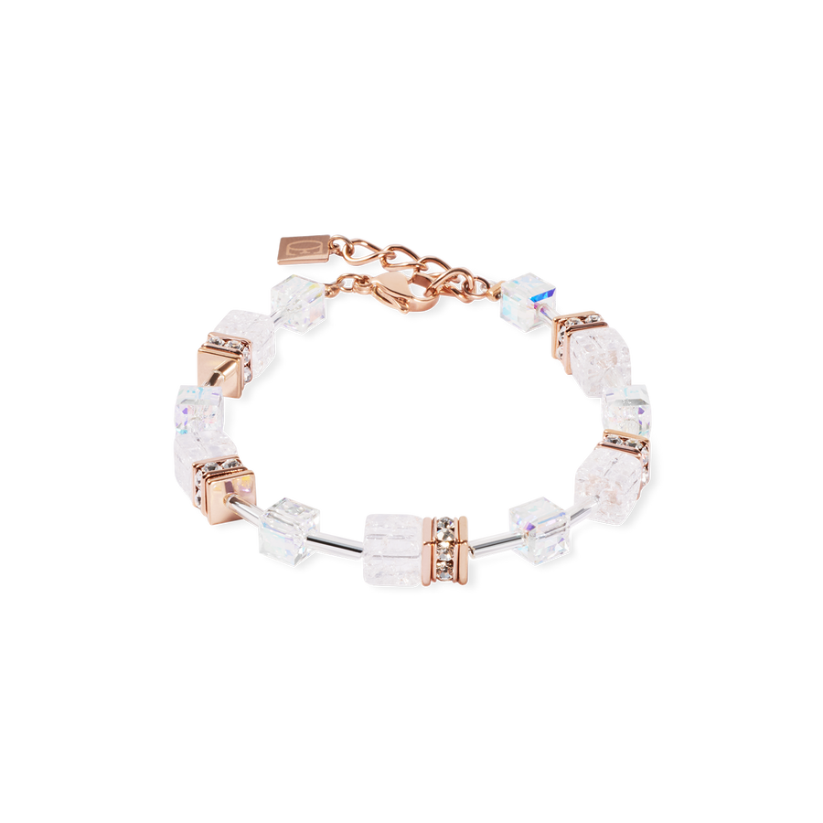 GeoCUBE® Iconic Nature Armband roségold-weiß