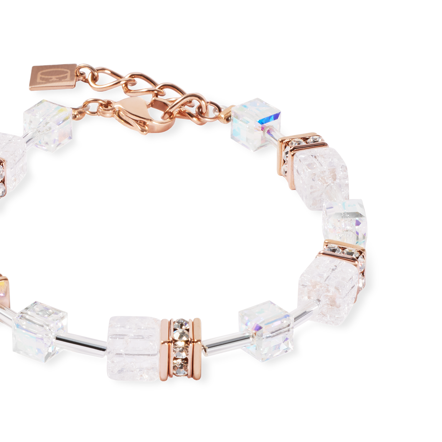 GeoCUBE® Iconic Nature Armband roségold-weiß