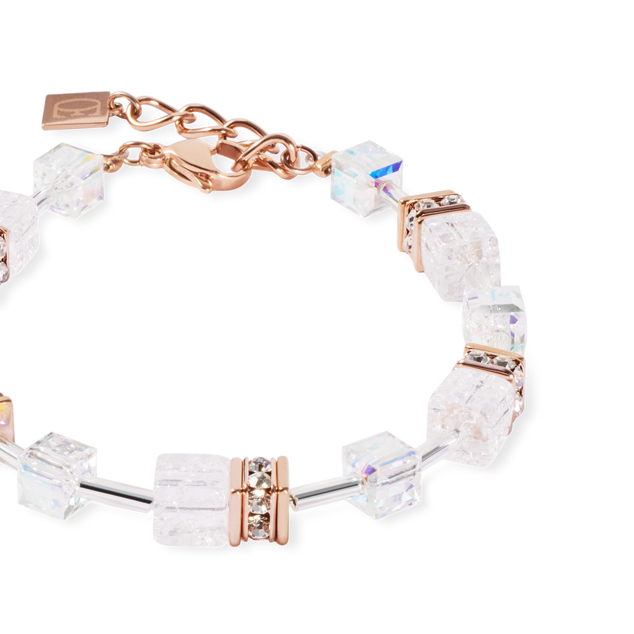 GeoCUBE® Iconic Nature Armband roségold-weiß