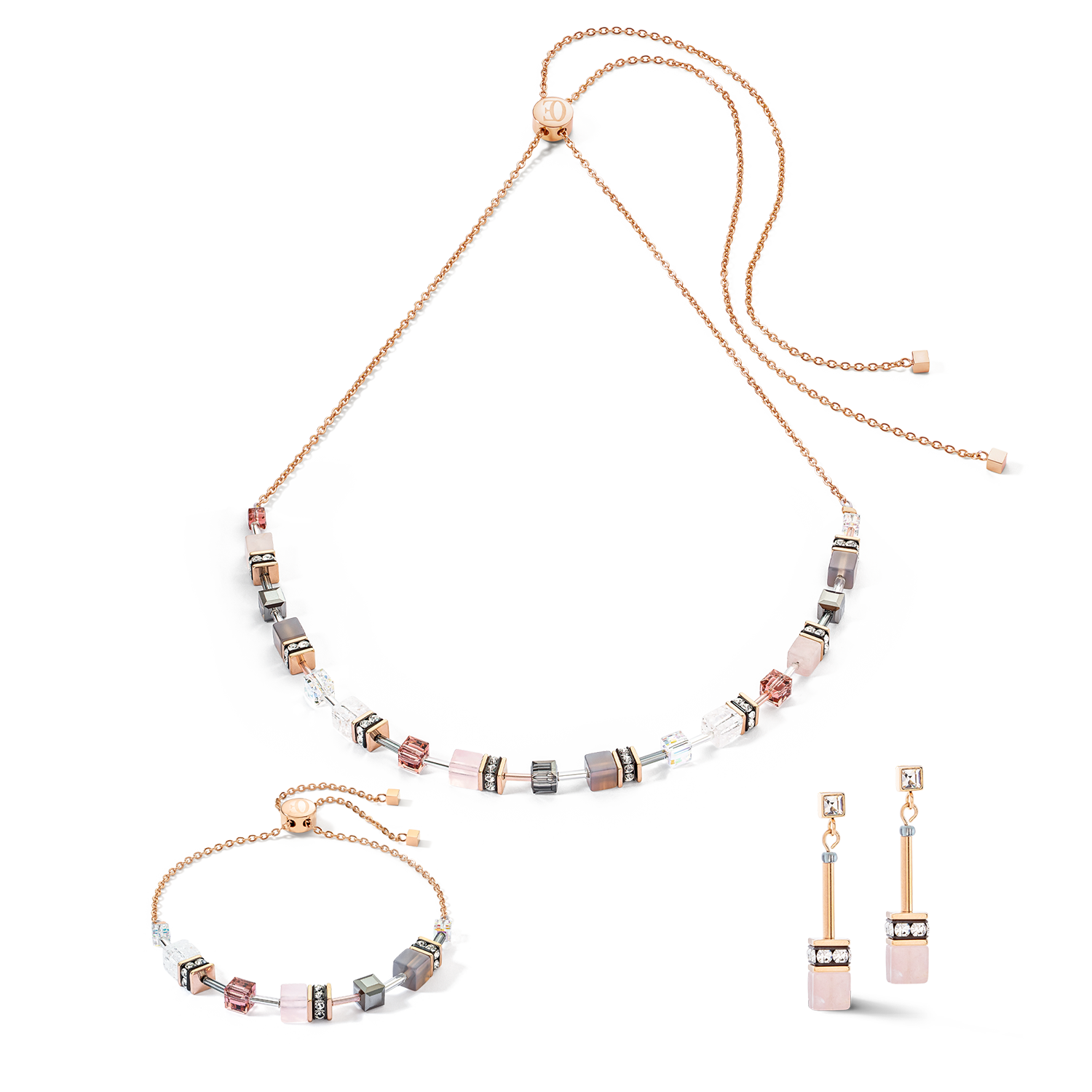 GeoCUBE® Iconic Nature Chain Halskette rosé