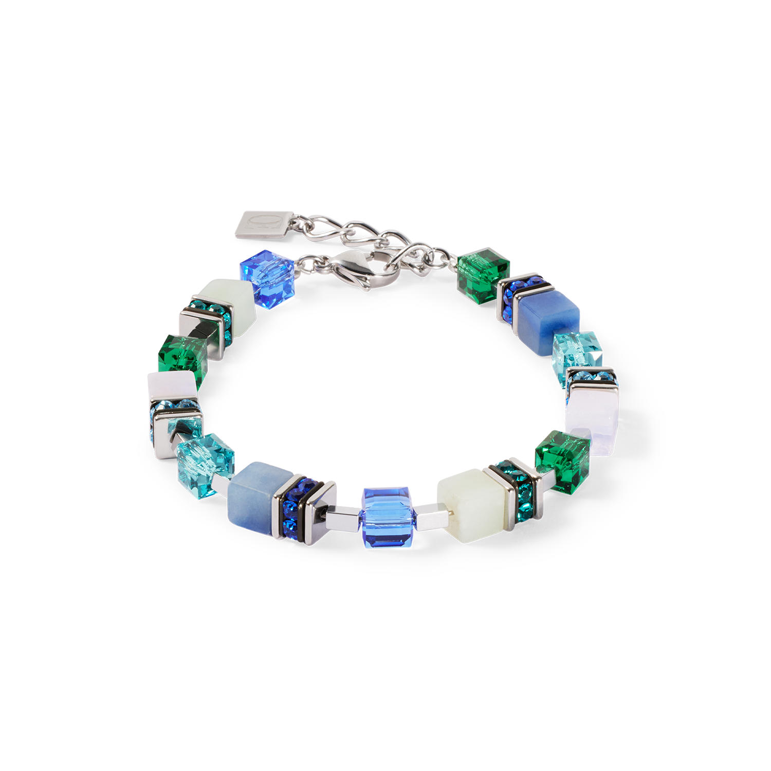 GeoCUBE® Precious Statement Armband silber-ocean