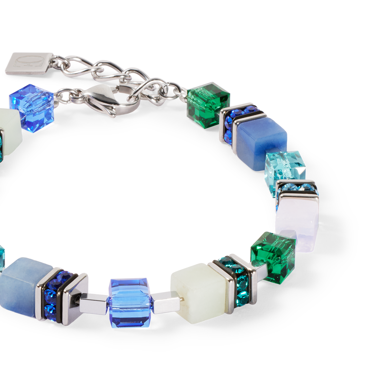 GeoCUBE® Precious Statement Armband silber-ocean