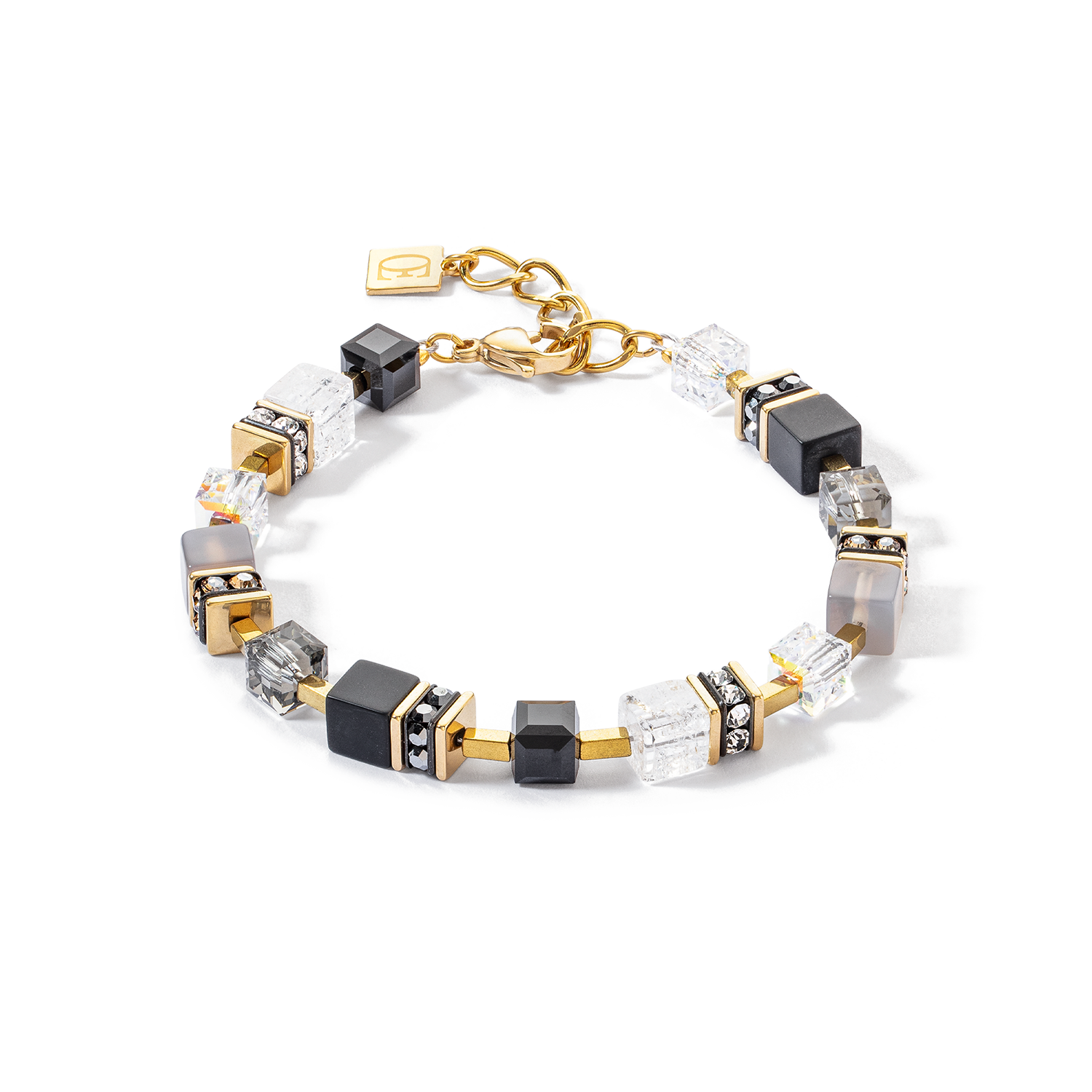 GeoCUBE® Precious Statement Armband gold-schwarz