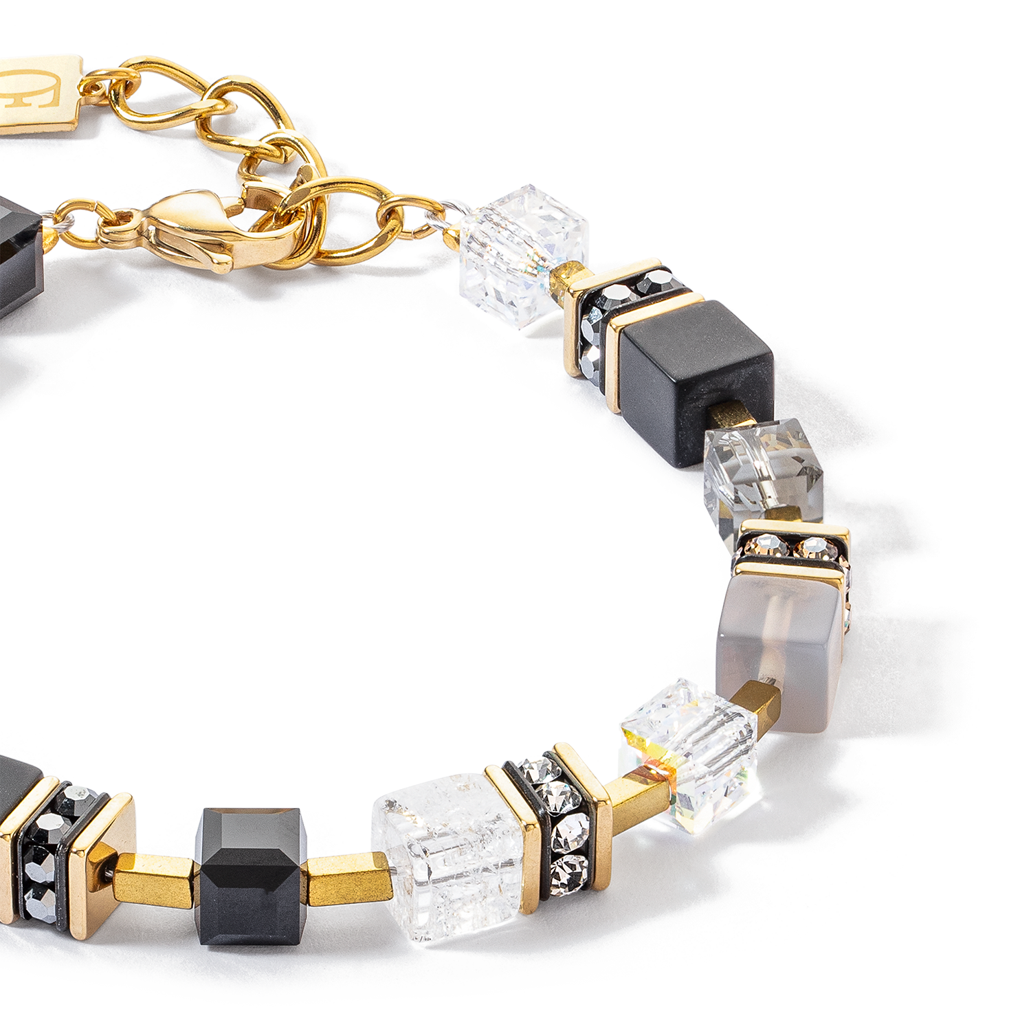 GeoCUBE® Precious Statement Armband gold-schwarz