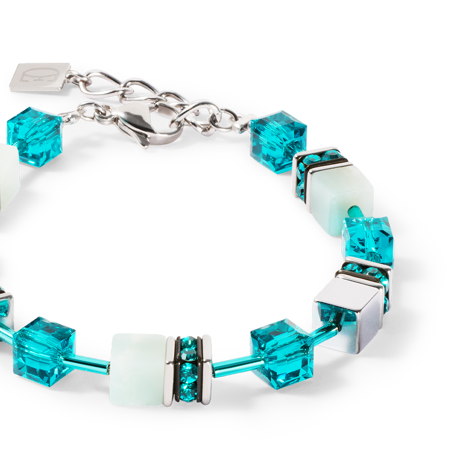 GeoCUBE® Iconic Precious Armband silber-grün