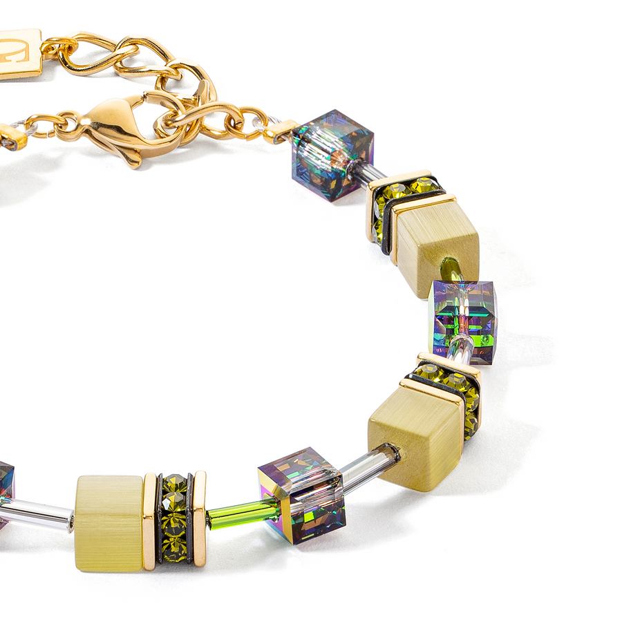 GeoCUBE® Iconic Mono Gold Armband oliv