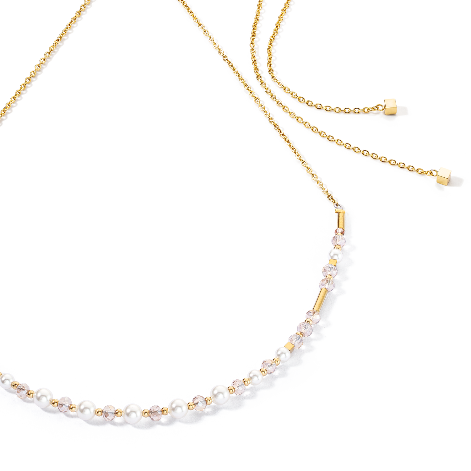 Princess Pearls Chain Halskette gold-weiß