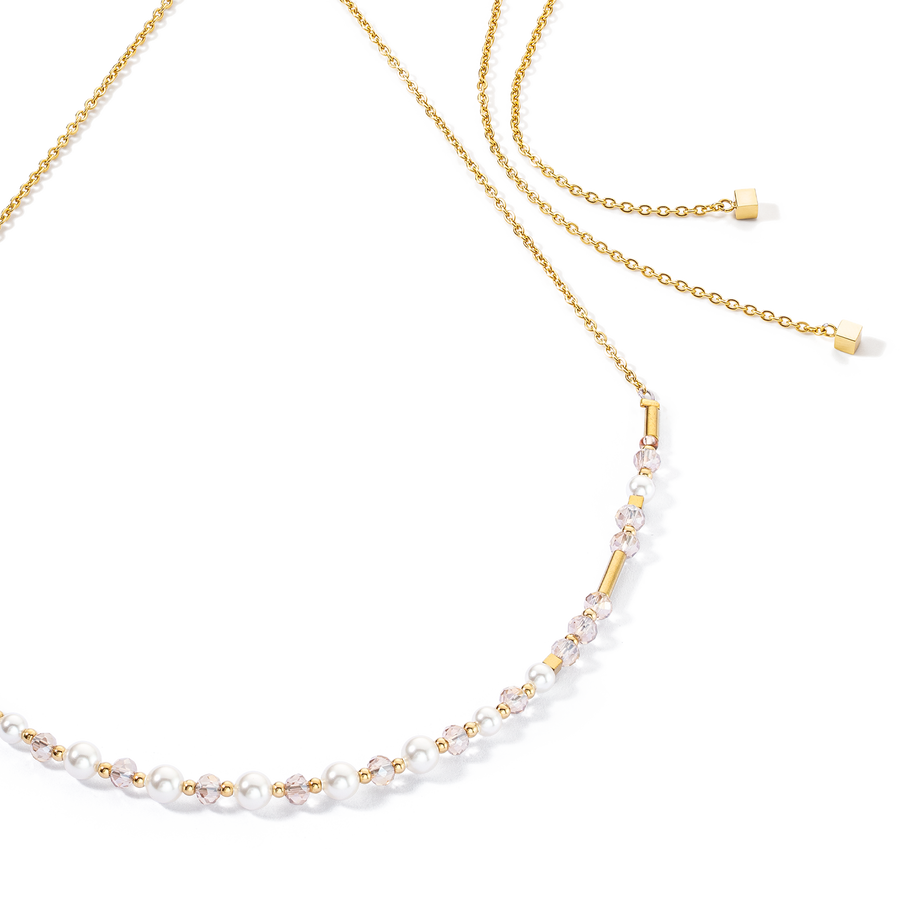 Princess Pearls Chain Halskette gold-weiß