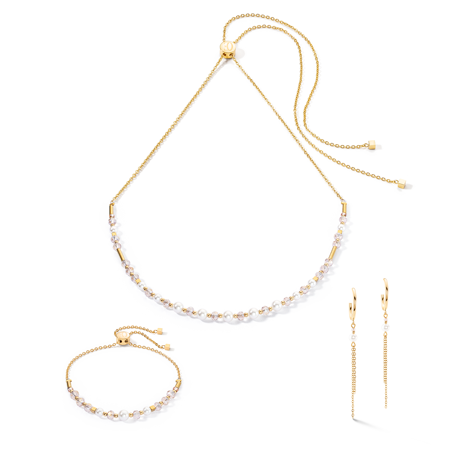 Princess Pearls Chain Halskette gold-weiß