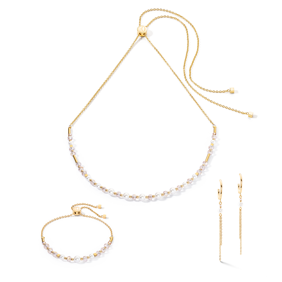 Princess Pearls Chain Halskette gold-weiß