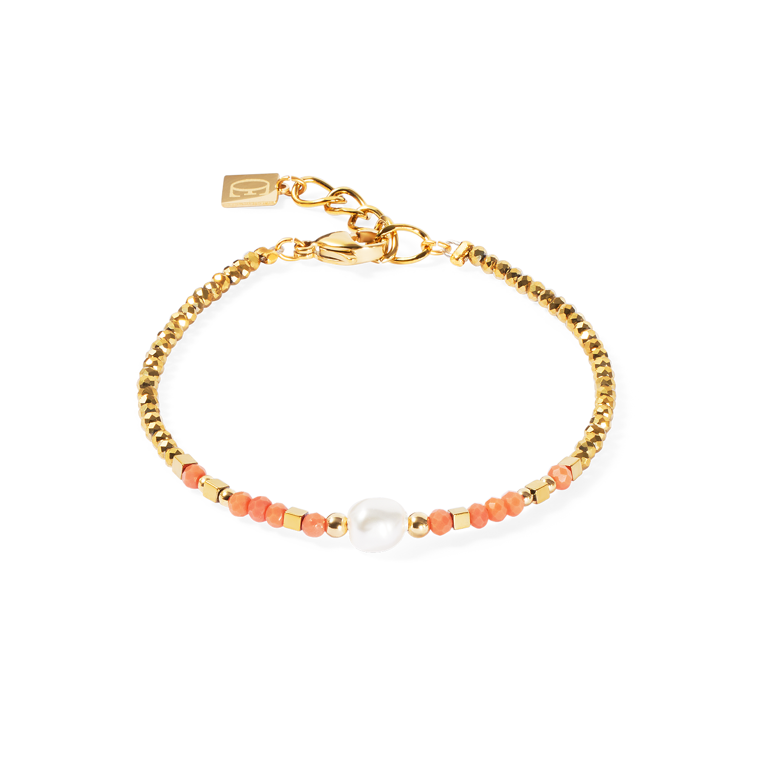 Armband Sunset Pearl gold-koralle