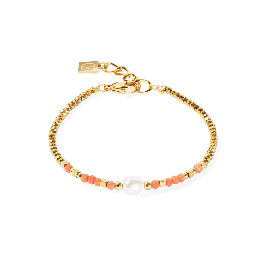 Armband Sunset Pearl gold-koralle