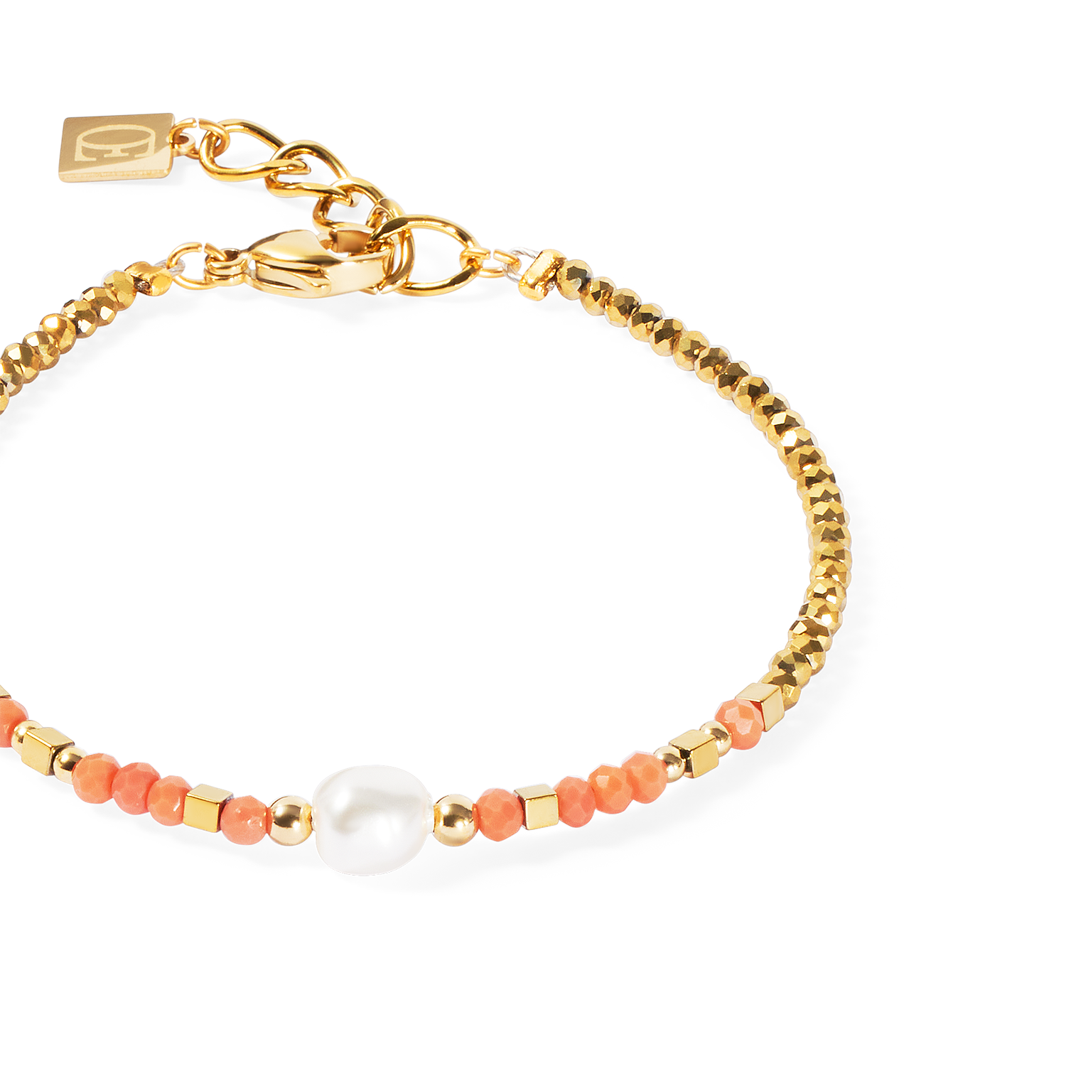 Armband Sunset Pearl gold-koralle