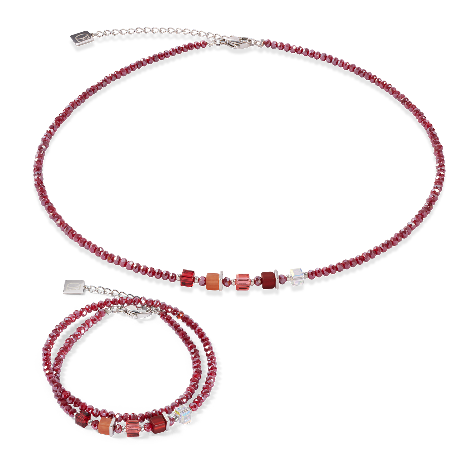 Joyful Colours Update Armband silber-rot