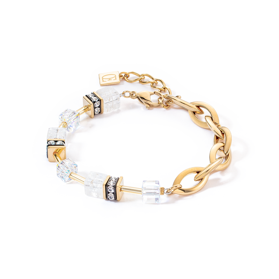 GeoCUBE® Festive Layer Armband gold-weiß