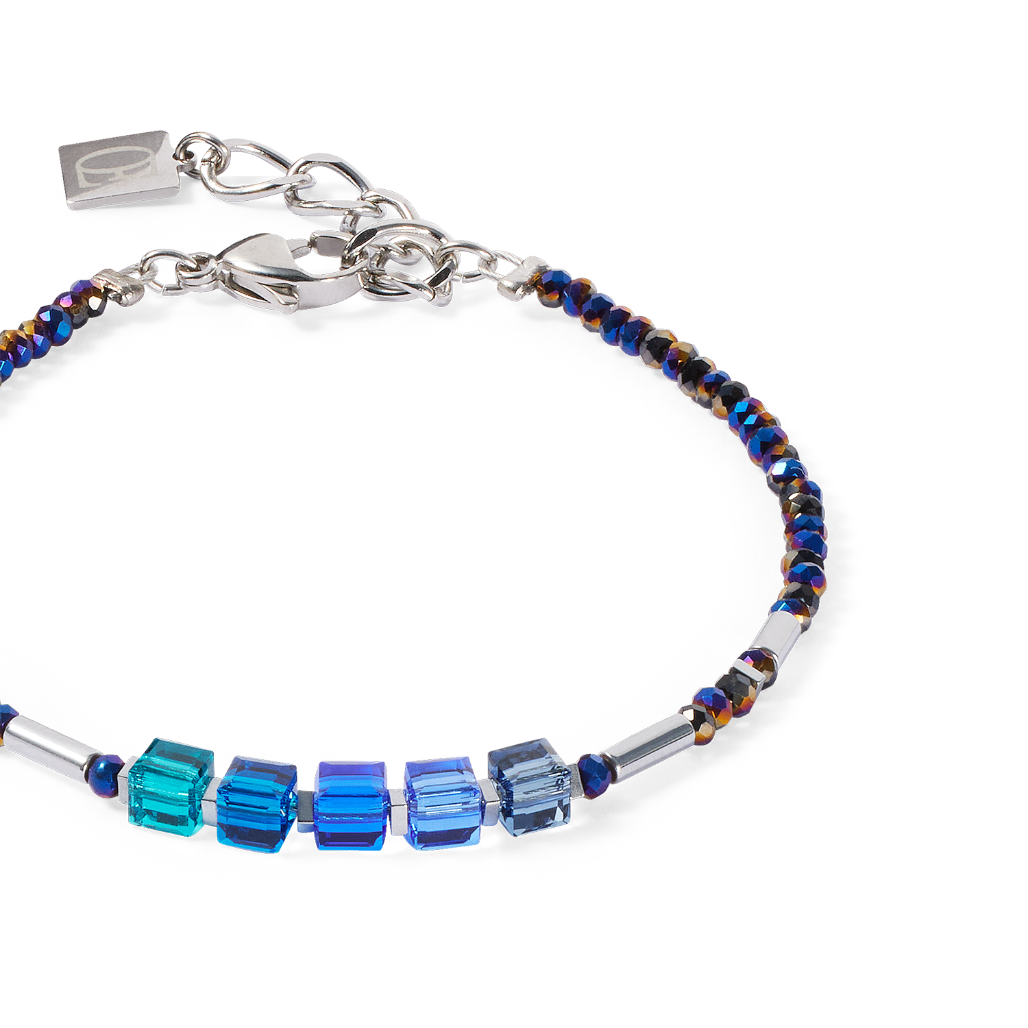 Cube Story Minimalistic Sparkling Armband blau