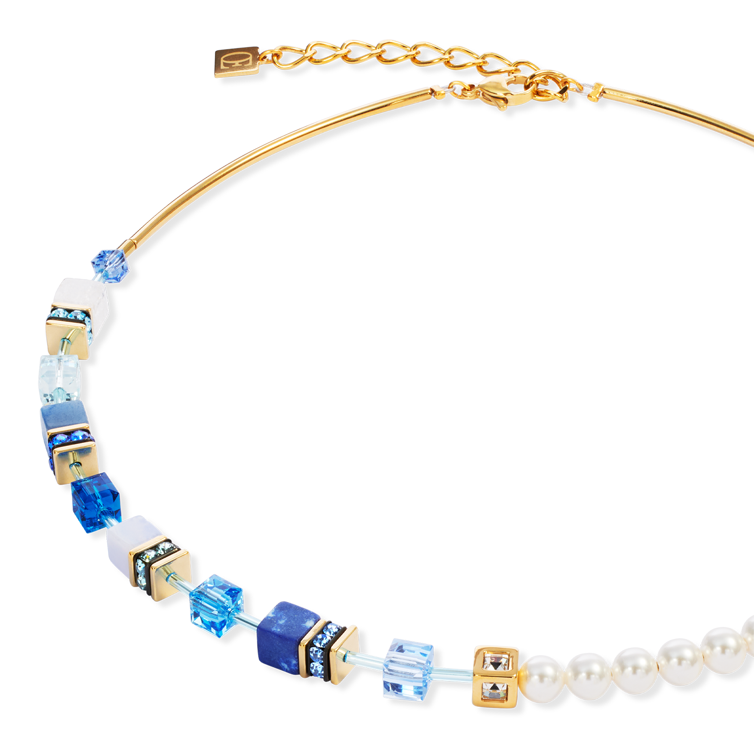 GeoCUBE® Precious Fusion Pearls Halskette blau