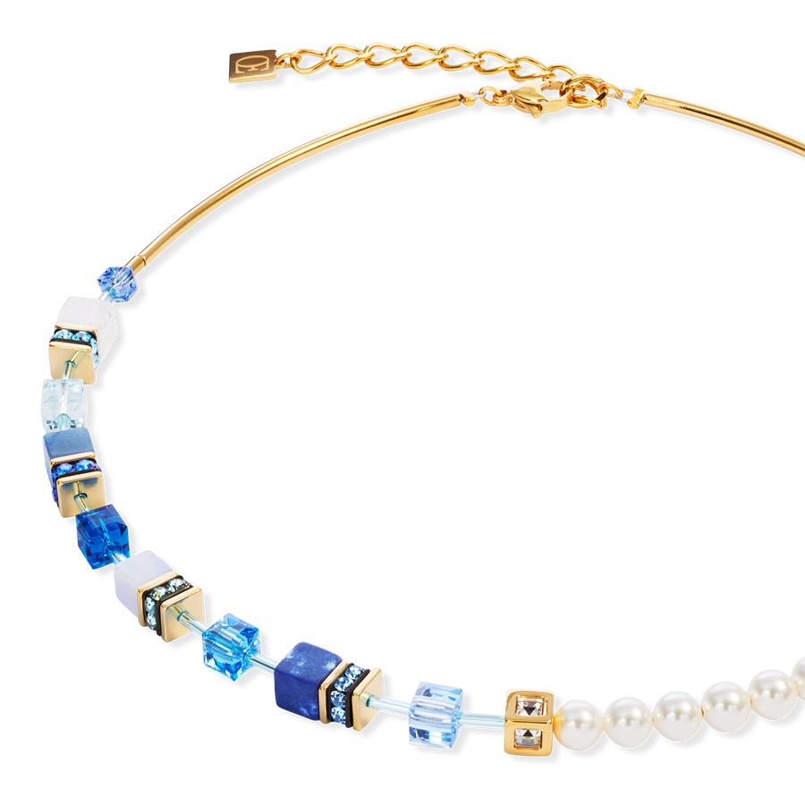 GeoCUBE® Precious Fusion Pearls Halskette blau