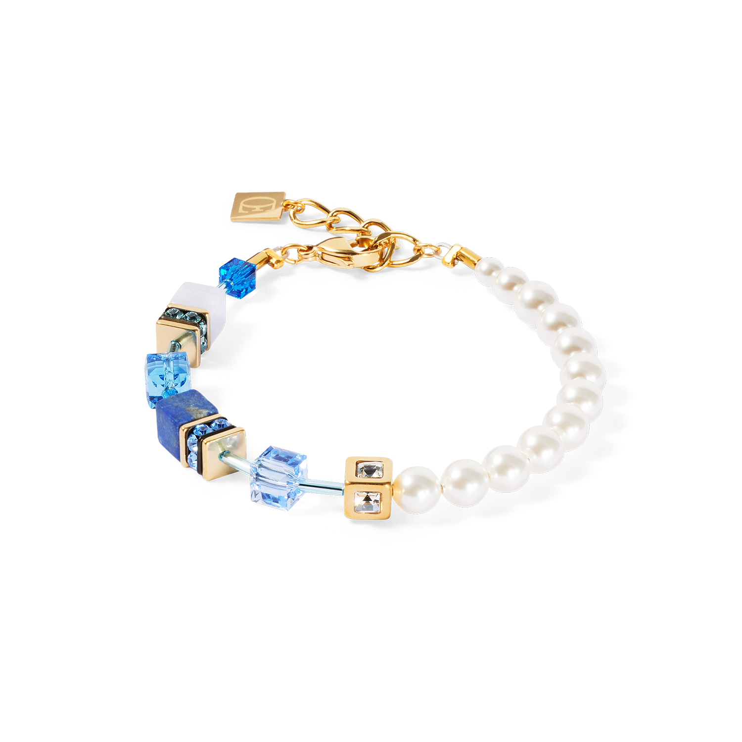 GeoCUBE® Precious Fusion Pearls Armband blau