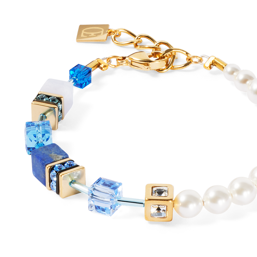 GeoCUBE® Precious Fusion Pearls Armband blau