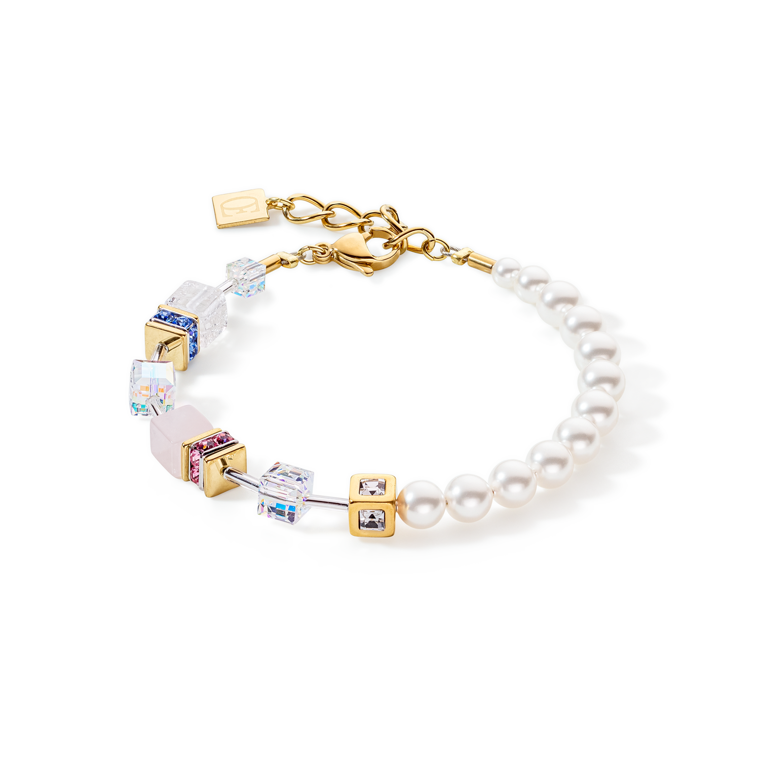 GeoCUBE® Precious Fusion Pearls Armband multicolor pastell