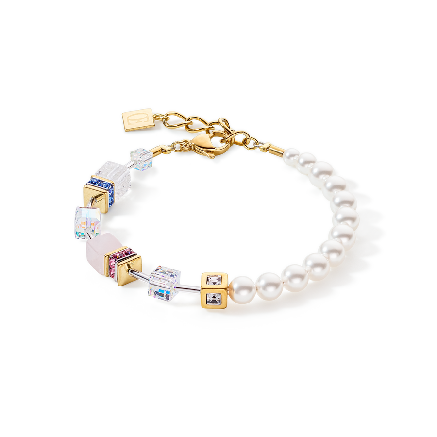 GeoCUBE® Precious Fusion Pearls Armband multicolor pastell