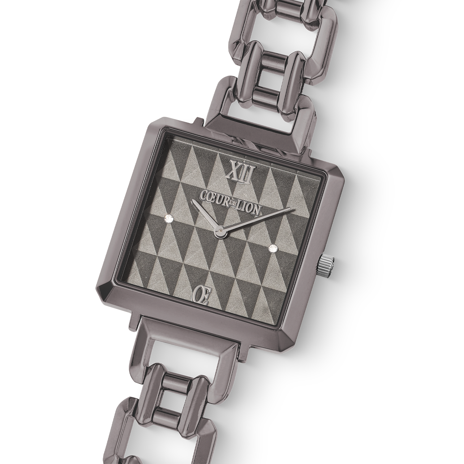 Uhr Iconic Cube Spikes Statement anthrazit