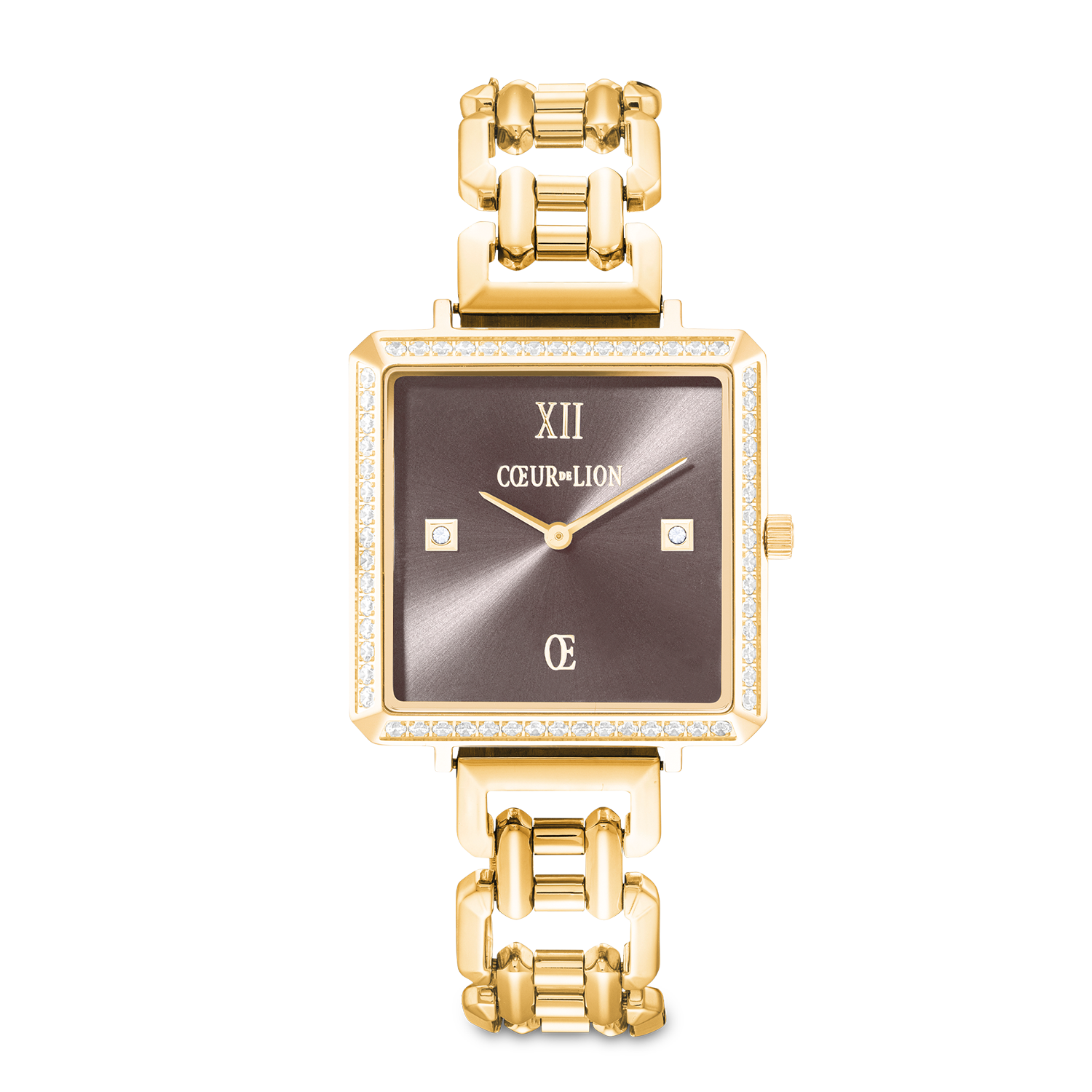 Uhr Iconic Cube Sparkling Mystic Mocca Statement gold