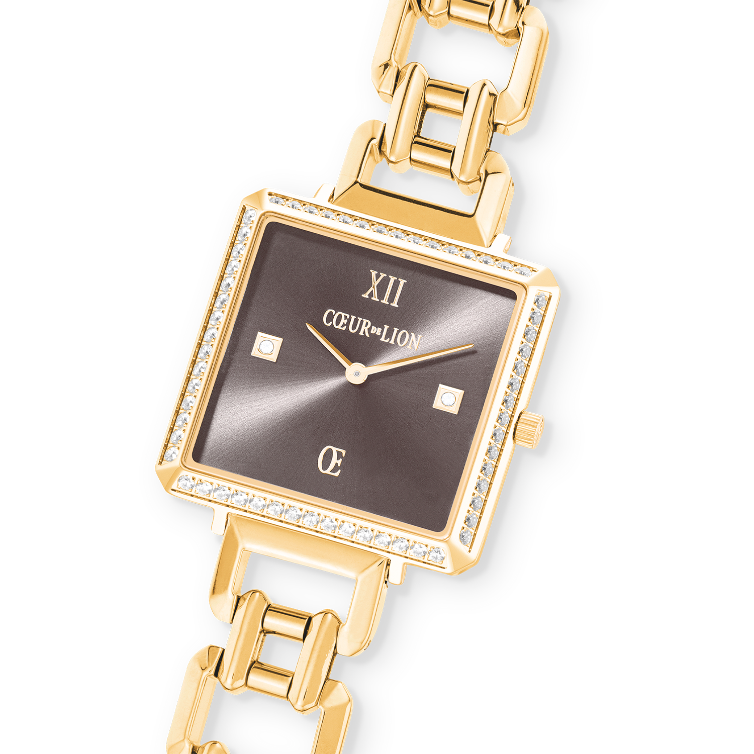 Uhr Iconic Cube Sparkling Mystic Mocca Statement gold