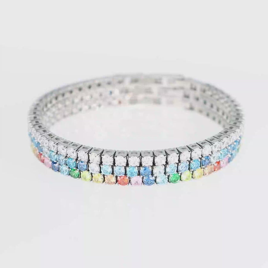 Tennisarmband silber-multicolor