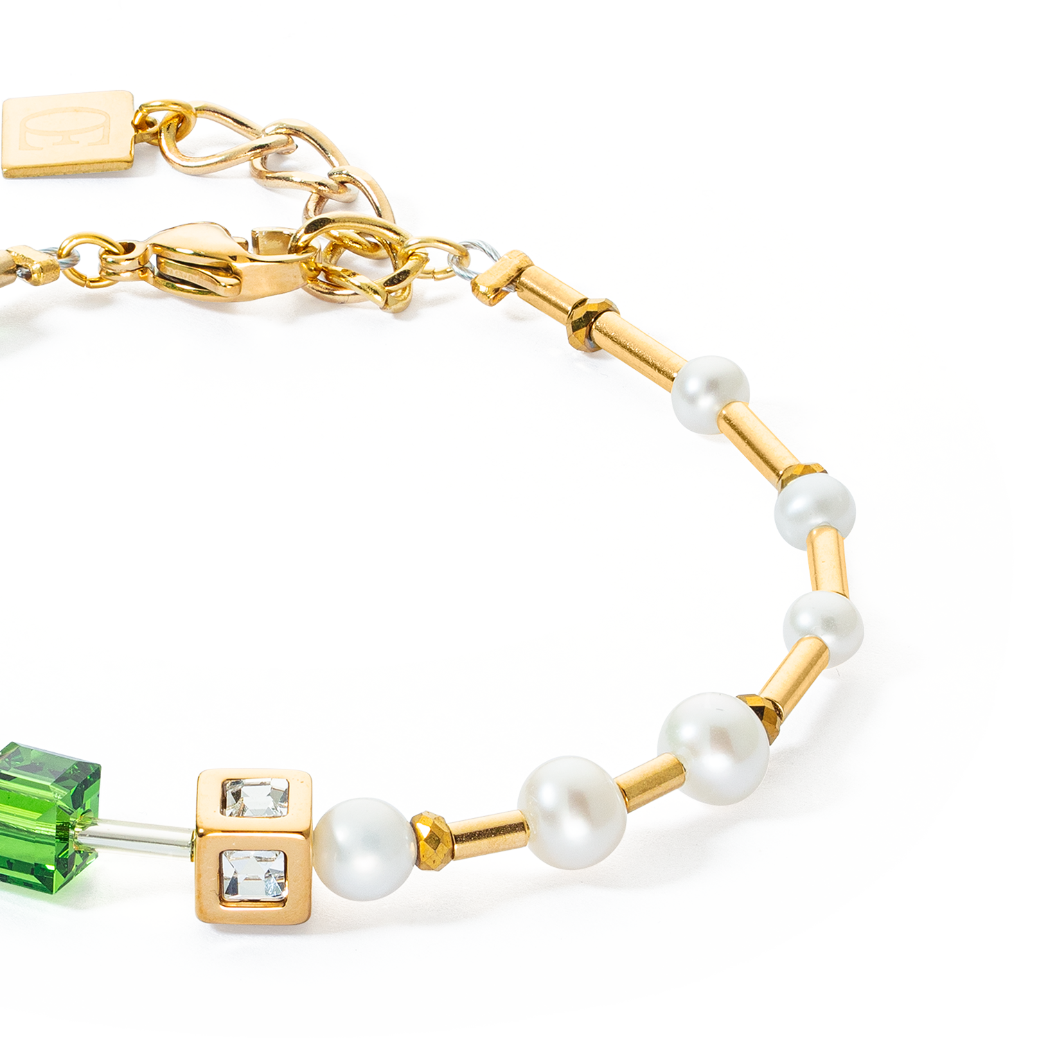 Armband  GeoCUBE® Fusion Precious Pearl Mix gold-grün