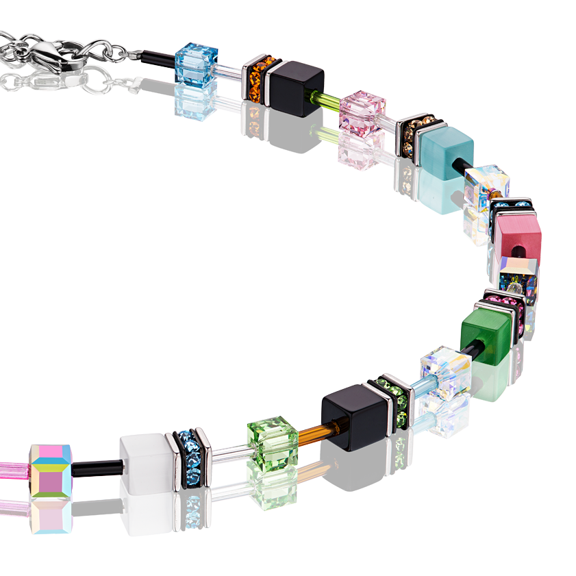 GeoCUBE® Collier multicolor spring pastell