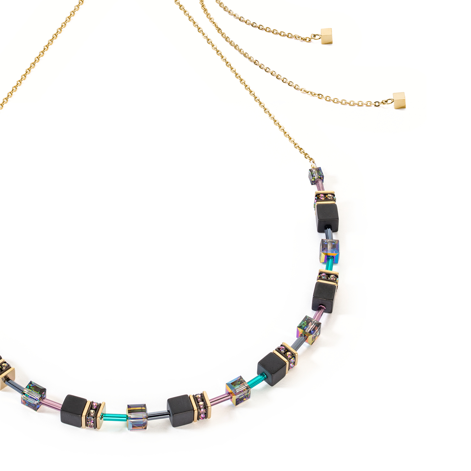 GeoCUBE® Iconic Nature Chain Halskette schwarz-multicolor