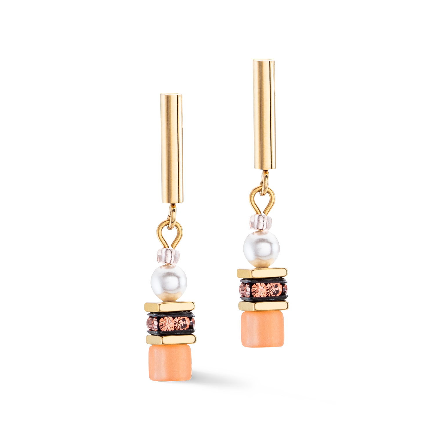 GeoCUBE® Mini Fusion Pearls Ohrringe Apricot Crush