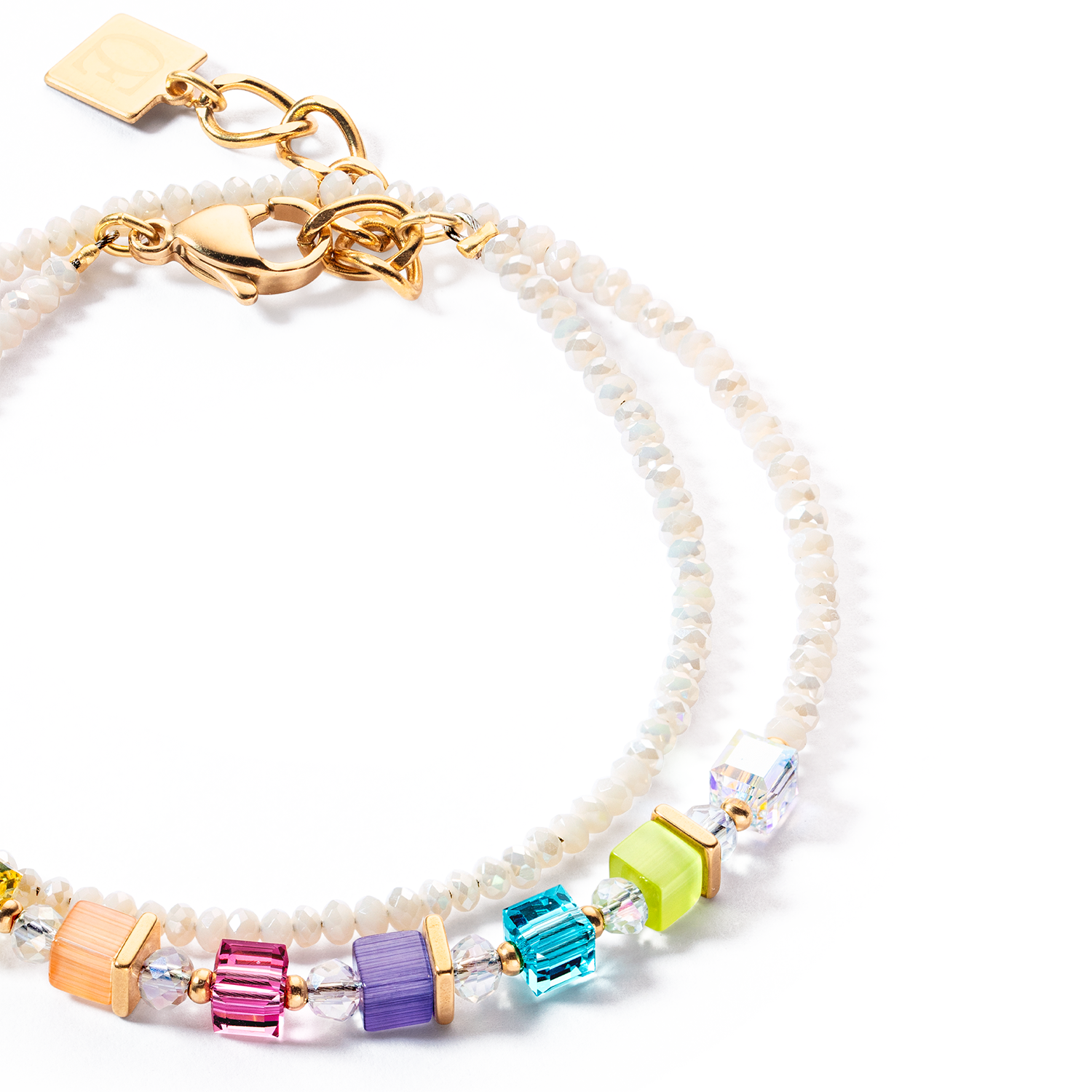 Joyful Colours Wrap Armband gold rainbow