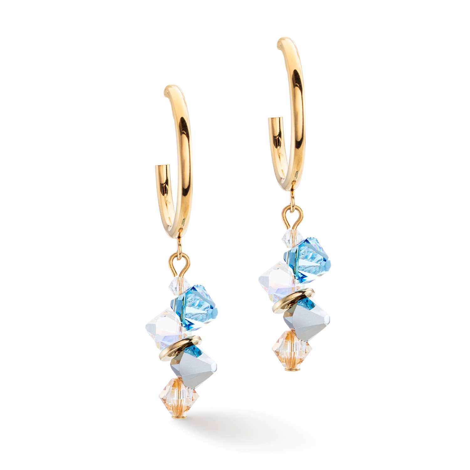 Dancing Crystals Ohrringe Gold Aqua