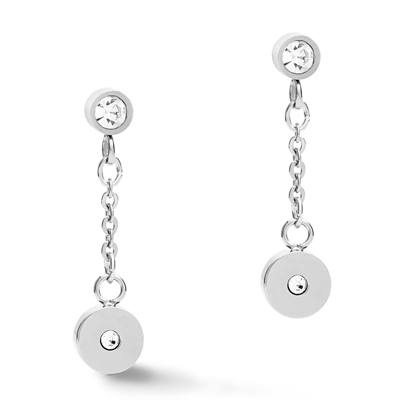 Ohrringe Coins & Chain silber-flieder